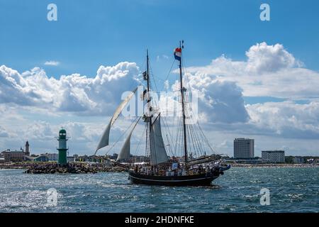 warnemünde, Windjammer, hanse Sail, Warnemünde, Windjammer Stockfoto