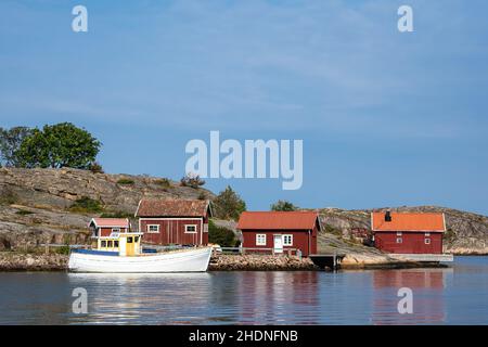 Bootshaus, Archipel, Bootshäuser, Inselgruppen Stockfoto