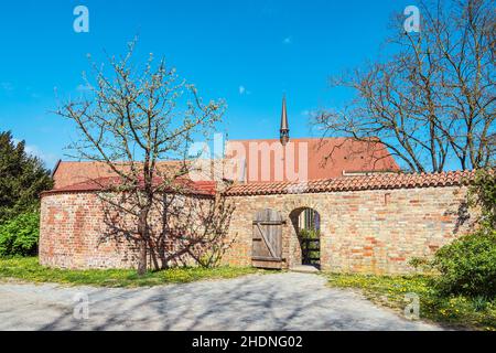 Stadtmauer, rostock, Abtei des heiligen Kreuzes, Mauern, rostocks Stockfoto