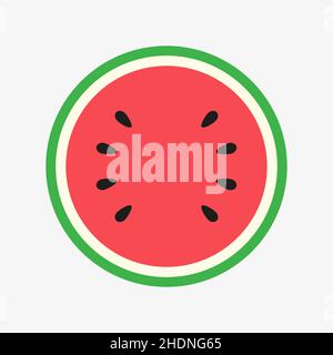 Eine einfache Vektorgrafik der Hälfte der Wassermelone Stock Vektor