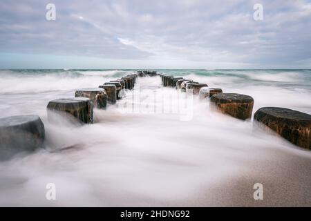 Küste, ostsee, Groyne, Küsten, ostsee, Groynes Stockfoto