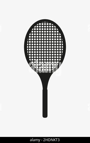 Eine schwarze Vektor-Ikone des Tennisschlägers Stock Vektor