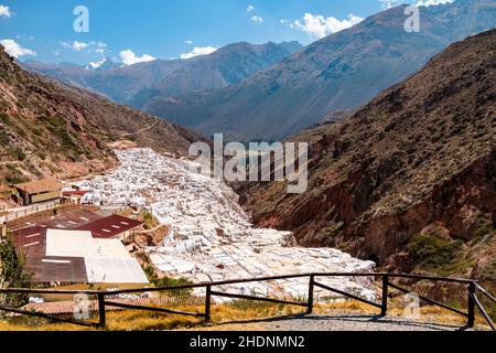 Salzminen von Maras in Peru Stockfoto