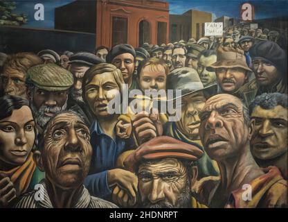 Antonio Berni, Manifestación (öffentliche Demonstration) 1934 Eiertempera auf Sackleinen-Malerei im MALBA Museum Buenos Aires, Argentinien Stockfoto