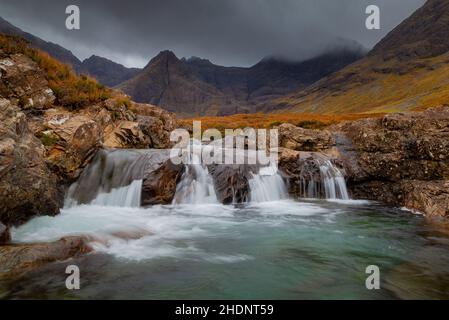 Die magischen Fairy Pools in Glenspröde auf der Isle of Skye, Schottland Stockfoto