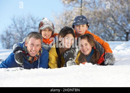 Familie, Winterurlaub, Familienausflug, Familien Stockfoto