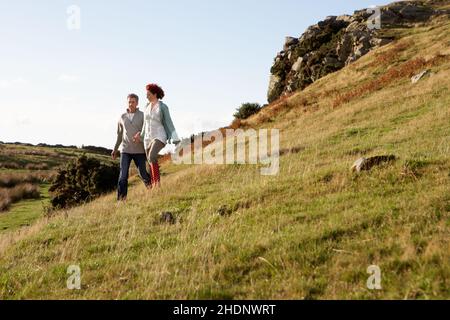 Paar, zu Fuß, Paare, Spaziergänge Stockfoto