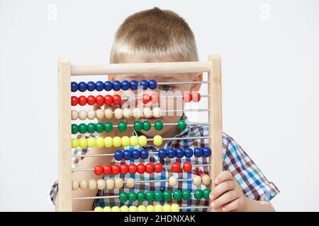 Rechnen, Schüler, Abakus, Schulkinder Stockfoto