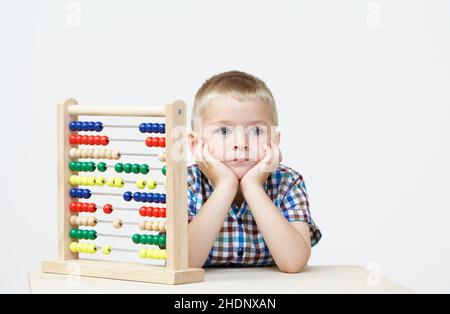 Rechnen, Schüler, Abakus, Schulkinder Stockfoto