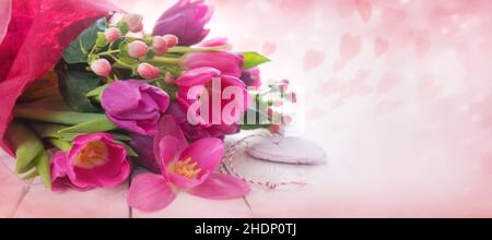 Bouquet, Frühling, Tulpen, Blumensträuße, Tulpe Stockfoto