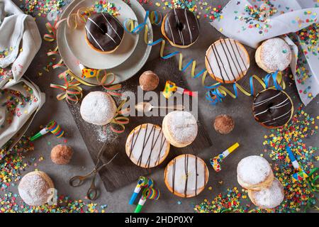 Gebäck, Karneval, Gebäck, Karneval Stockfoto