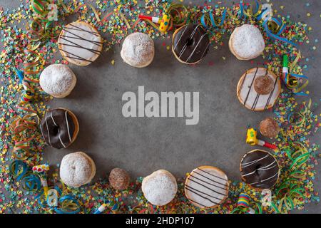 berliner Donut, Karnevalskrapfen, Donuts, Gelee Donut Stockfoto