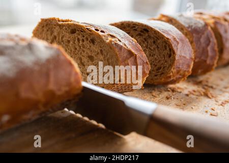 In Scheiben geschnitten, Baguette, Sliceds, Baguettes Stockfoto