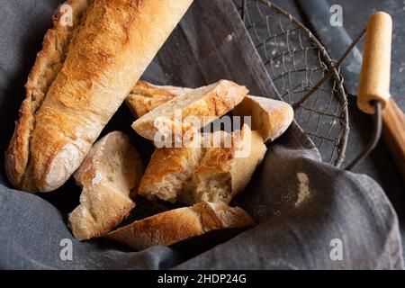 In Scheiben geschnitten, Baguette, Sliceds, Baguettes Stockfoto