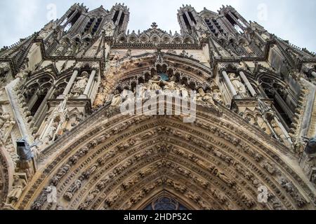 gotik, notre dame, kathedrale von reims, Gotik, notre dames, kathedrale notre-dame von reims, notre-dame de reims, unsere Dame von reims Stockfoto