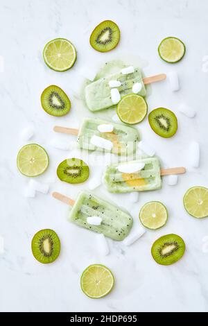 Eis, aromatisiertes Eis, Eis, Eis, Eis, Eis, Aromatisierte Eis Stockfoto