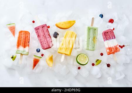 Fruchtig, Eis, hausgemacht, Früchte, Eis, Hausfrauen Stockfoto