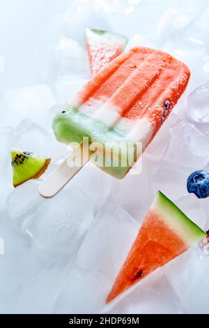 Eis, Eis, Meloneneis, Eis, Eis, Eis, Eis, Eiscreme, Eiscreme Stockfoto
