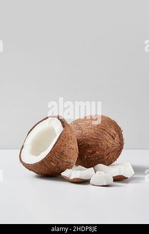 Kokosnuss, Kokosmark, Kokosnüsse, Kokosnussmarken Stockfoto