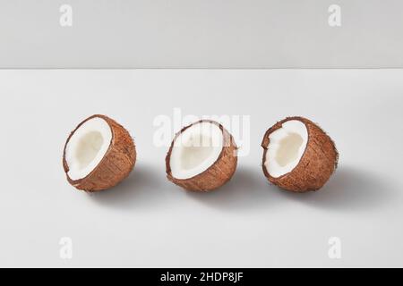 Kokosnuss, Kokosmark, Kokosnüsse, Kokosnussmarken Stockfoto