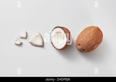 Kokosnuss, Kokosmark, Kokosnüsse, Kokosnussmarken Stockfoto