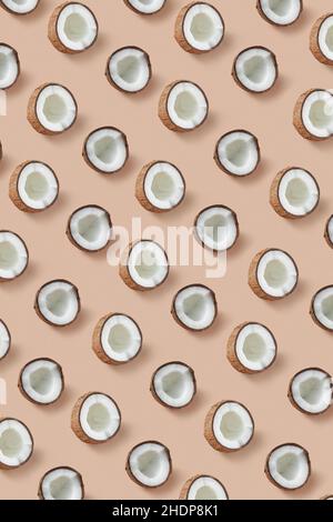 Muster, Kokosnuss, Muster, Kokosnüsse Stockfoto