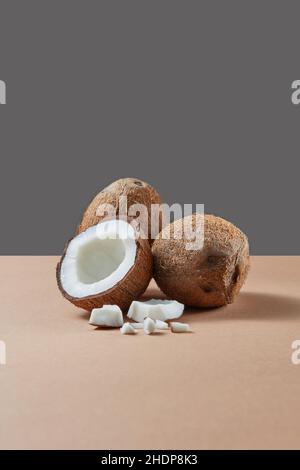 Kokosnuss, Kokosmark, Kokosnüsse, Kokosnussmarken Stockfoto
