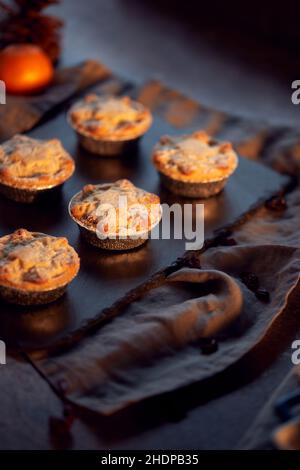 Tartlet, Pie, Hackfleisch Pie, Tartlets, Kuchen, Torten Stockfoto