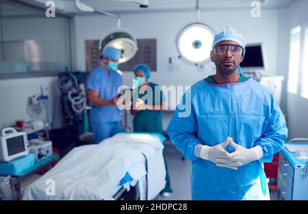 Schutzbrillen, Chirurgie, Hausmeister, Schutzbrillen, Operationen Stockfoto