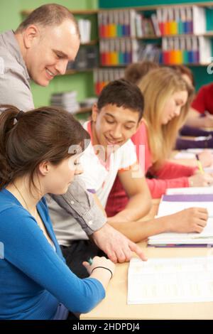 Erklären, Klasse, Student, Professor, Studenten, Studenten, Studenten, Professoren Stockfoto