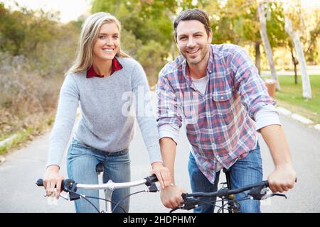 Radfahren, Paar, Paare Stockfoto