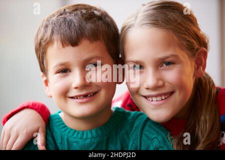 Porträt, Geschwister, Porträts Stockfoto