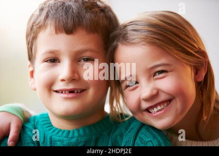 Porträt, Geschwister, Porträts Stockfoto