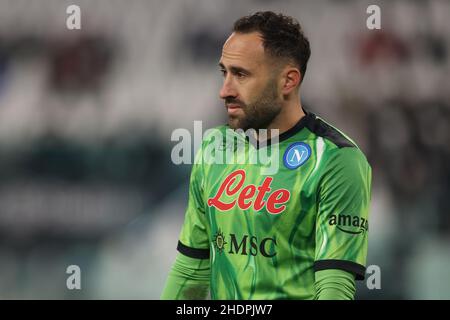 Turin, Italien. 6th Januar 2022. David Ospina von SSC Napoli während des Serie-A-Spiels im Allianz-Stadion in Turin. Bildnachweis sollte lauten: Jonathan Moscrop/Sportimage Kredit: Sportimage/Alamy Live News Stockfoto