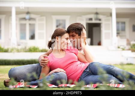 Liebevoll, paar, anhänglich, Romantik, Paare, Liebevoll Stockfoto