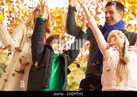 Herbst, Familie, Herbst, Familien Stockfoto
