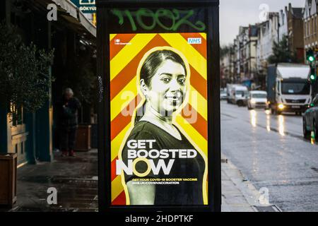 London, Großbritannien. 4th Januar 2022. Jetzt die digitale Werbung in London sehen. (Bild: © Dinendra Haria/SOPA Images via ZUMA Press Wire) Stockfoto