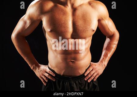 Fit, Sportler, muskulös, fit, Sportler, Sportler, Sportler, Muskelaufbau Stockfoto