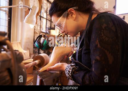 Handwerk, Schuhschnur, Schuhmacherei, Handwerk, Handarbeiten, needleworks Stockfoto