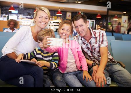 flughafen, Foto, Familie, Warteraum, Flughäfen, Fotografien, Familien, Wartezimmer Stockfoto