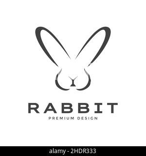 Isoliert Tier lange Ohren Kaninchen Logo Design Vektor Grafik Symbol Illustration kreative Idee Stock Vektor