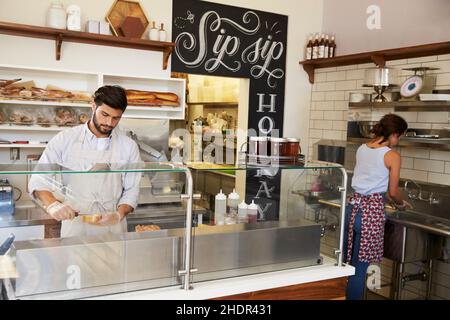 Snack, Mitarbeiter, Sandwich-Bar, Snacks, Mitarbeiter Stockfoto