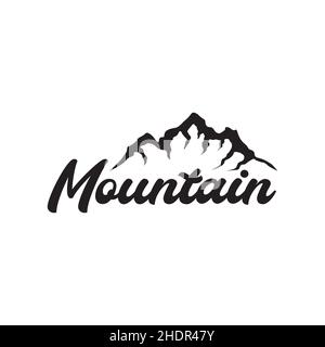 Berg schwarz isoliert Abenteuer Logo Design Vektor Grafik Symbol Illustration kreative Idee Stock Vektor