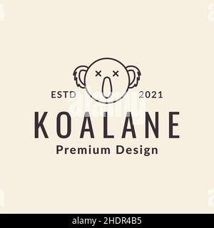 Kopf schwindlig Koala Logo Design Vektor Grafik Symbol Illustration kreative Idee Stock Vektor