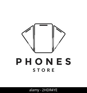 Linie Smartphone ordentlich Logo Design Vektor Grafik Symbol Illustration kreative Idee Stock Vektor