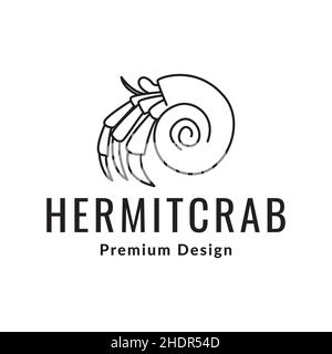 Linie Einsiedler Krabbe Logo Design Vektor Grafik Symbol Illustration kreative Idee Stock Vektor