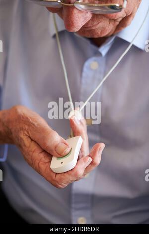 Hausalarm, Hausnotruf, drahtlose Klingel, Hausalarme Stockfoto