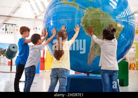 museum, Geographie, Touch, Globus, Museen, Geografien, Berührungen, Globen Stockfoto