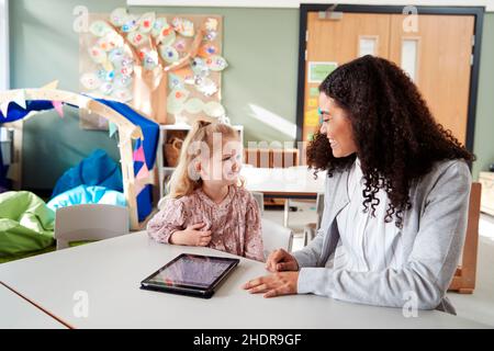 Bildung, Kindergarten, Tablet-pc, Bildung, Kindergarten, Vorschulen, ipad, Tablet-pc Stockfoto