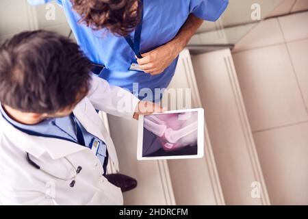 Arzt, Röntgenbild, Treffen, Chirurg, Ärzte, radiologie, Röntgenbilder, Röntgenbilder, Röntgenbilder, Feedback, Chirurgen Stockfoto